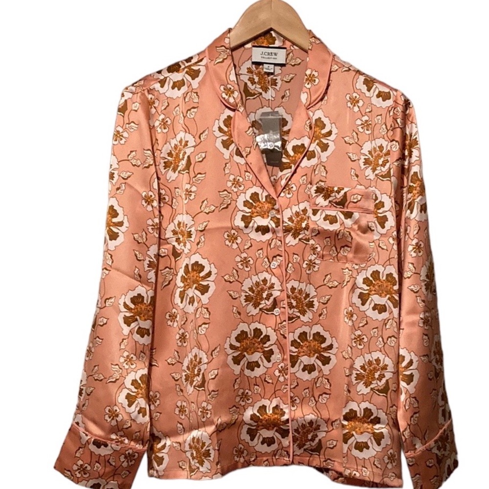 J.Crew Collection Silk Floral Pajama Style  Top NET